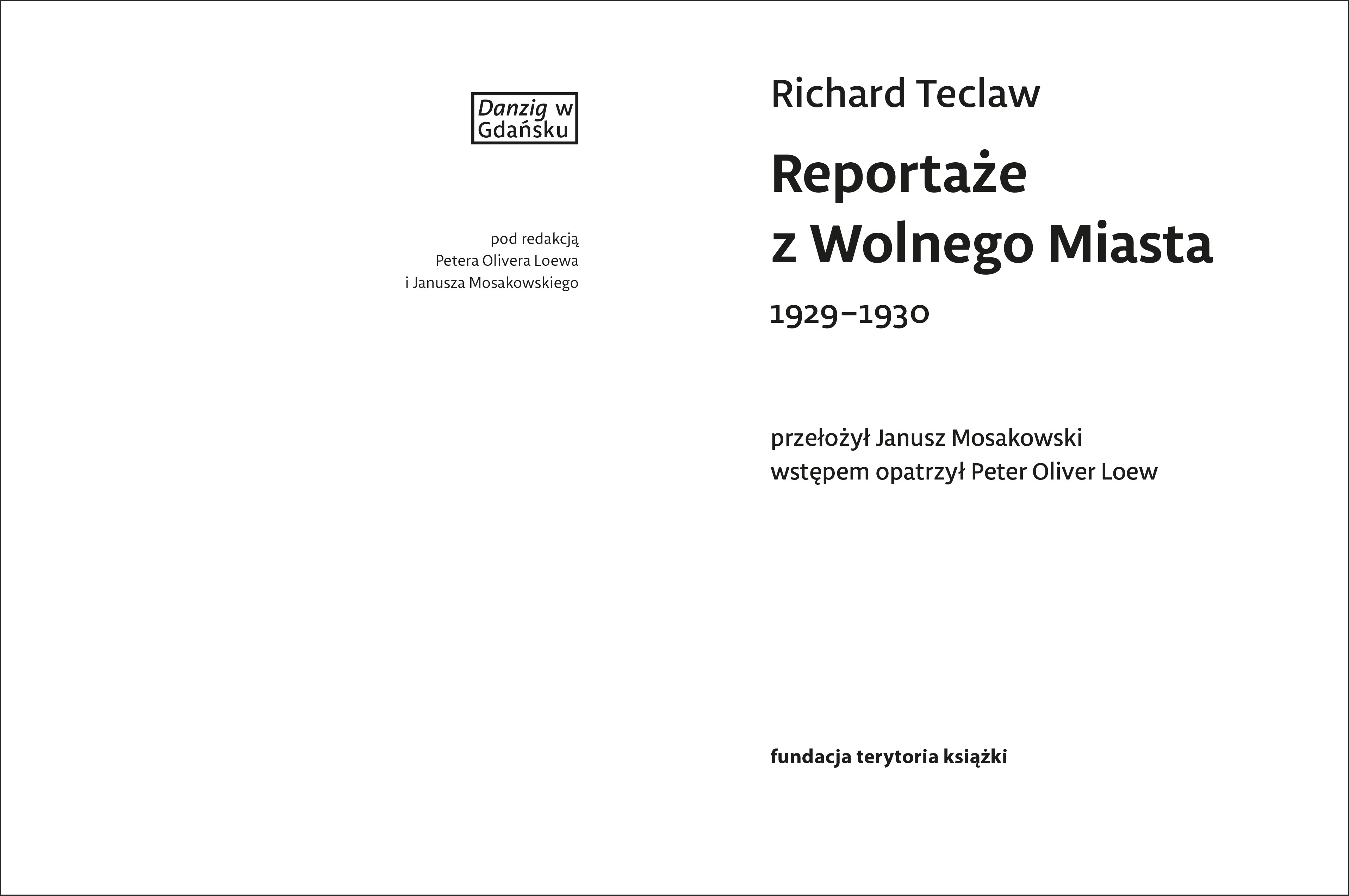Reportaże z Wolnego Miasta 1929-1930
