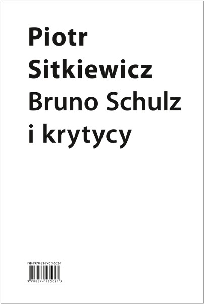 Bruno Schulz i krytycy. Recepcja twórczości Brunona Schulza w latach 1921–1939
